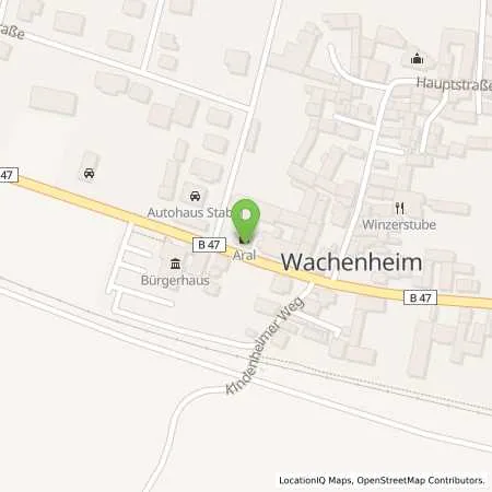 Standortübersicht der Tankstelle Aral Tankstelle in 67591 Wachenheim