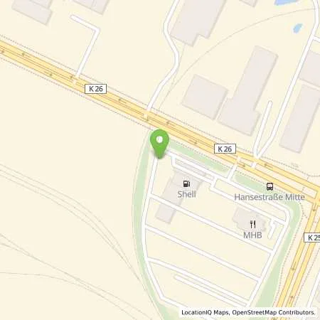 Standortübersicht der Tankstelle Shell Braunschweig Hansestr. 34 in 38112 Braunschweig