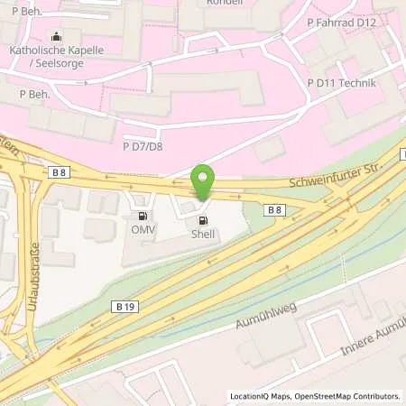 Standortübersicht der Tankstelle Shell Wuerzburg Schweinfurter Str. 44 in 97076 Wuerzburg