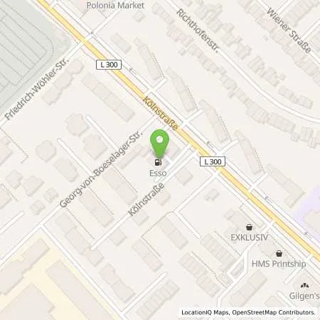 Standortübersicht der Tankstelle Esso Tankstelle in 53117 BONN