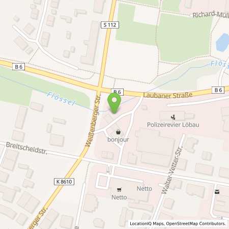Standortübersicht der Benzin-Super-Diesel Tankstelle: TotalEnergies Loebau in 02708, Loebau