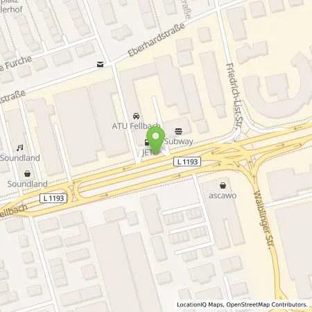 Standortübersicht der Tankstelle JET FELLBACH SCHORNDORFER STR. 37 in 70736 FELLBACH