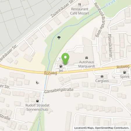 Standortübersicht der Tankstelle JET STUTTGART ROTWEG 15 in 70437 STUTTGART