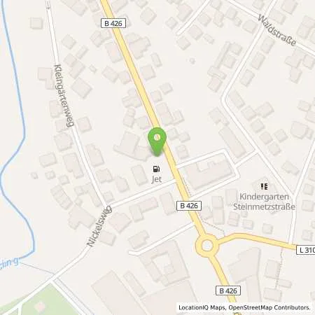 Standortübersicht der Tankstelle JET HOECHST ERBACHER STR. 57 in 64739 HOECHST