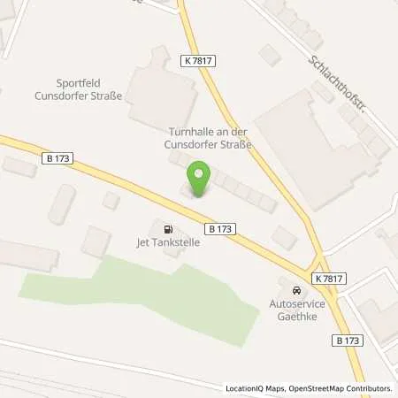 Standortübersicht der Tankstelle JET REICHENBACH FRIEDENSSTR. 69 in 08468 REICHENBACH