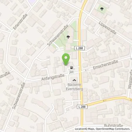 Standortübersicht der Tankstelle JET SOLINGEN BONNERSTR. 10 in 42697 SOLINGEN