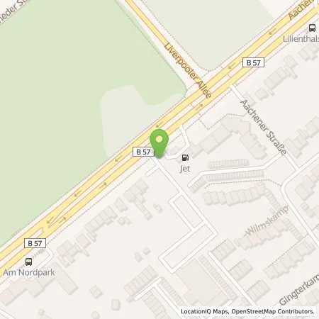 Standortübersicht der Tankstelle JET MOENCHENGLADBACH AACHENER STR. 691 in 41069 MOENCHENGLADBACH