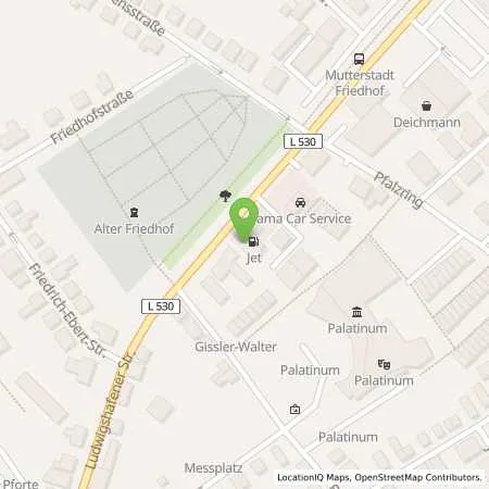 Standortübersicht der Tankstelle JET MUTTERSTADT LUDWIGSHAFENER STR. 32 in 67112 MUTTERSTADT