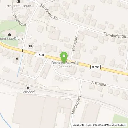 Standortübersicht der Tankstelle JET KREUZTAL-FERNDORF MARBURGER STR. 172-17 in 57223 KREUZTAL (FERNDORF)