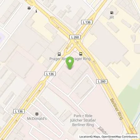 Standortübersicht der Tankstelle JET AACHEN JUELICHER STR. 394 in 52070 AACHEN