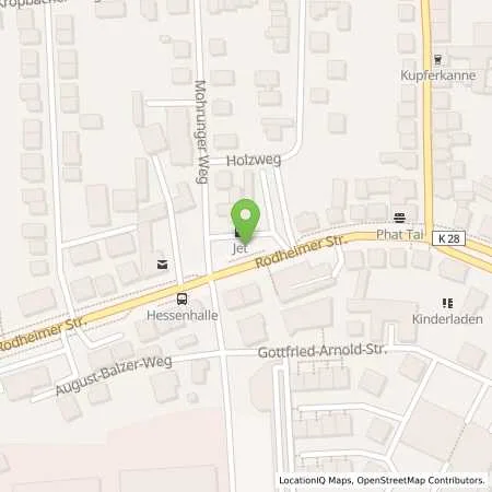 Standortübersicht der Tankstelle JET GIESSEN RODHEIMER STR. 44-46 in 35398 GIESSEN