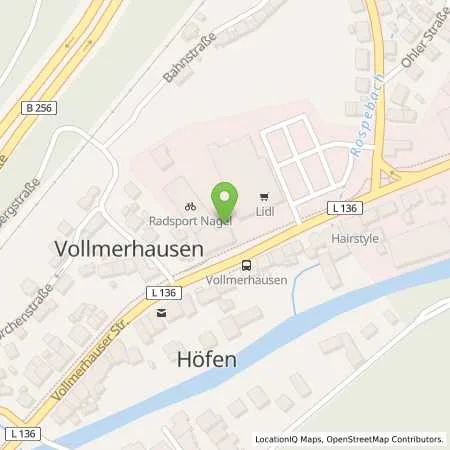 Standortübersicht der Tankstelle JET GUMMERSBACH VOLLMERHAUSER STR. 45A- 4 in 51674 GUMMERSBACH