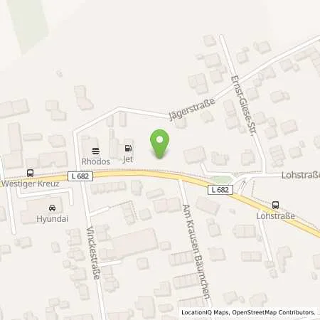 Standortübersicht der Tankstelle JET HEMER ISERLOHNER STR. 72 in 58675 HEMER