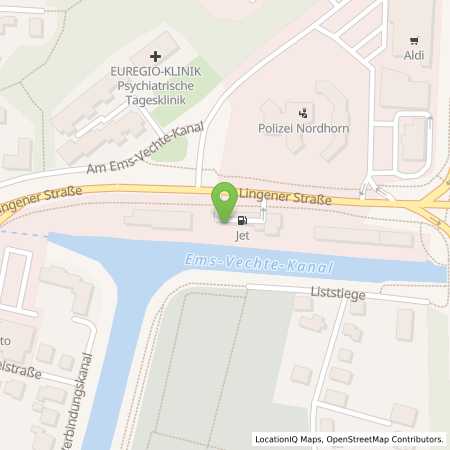Standortübersicht der Benzin-Super-Diesel Tankstelle: JET NORDHORN LINGENER STR. 100 in 48531, NORDHORN