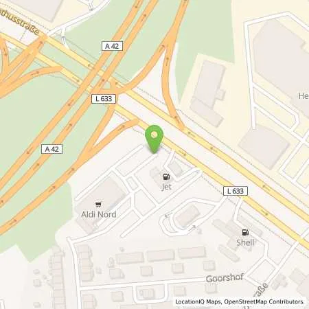 Standortübersicht der Tankstelle JET GELSENKIRCHEN GROTHUSSTR. 21 in 45881 GELSENKIRCHEN