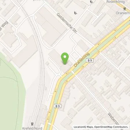 Standortübersicht der Tankstelle JET KREFELD ORANIERRING 51 in 47798 KREFELD