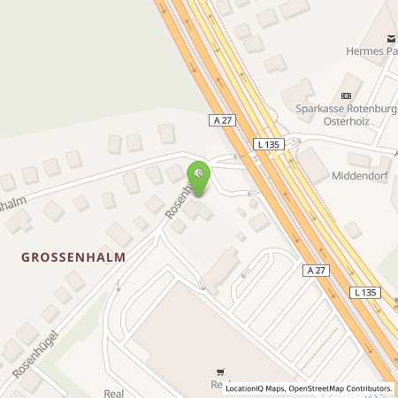 Standortübersicht der Benzin-Super-Diesel Tankstelle: Supermarkt-Tankstelle am real,- Markt RITTERHUDE AM ROSENHUEGEL 5 in 27721, Ritterhude