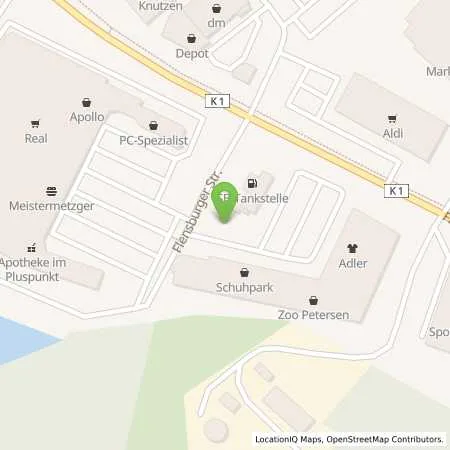 Standortübersicht der Tankstelle Supermarkt-Tankstelle SCHLESWIG FLENSBURGER STR. 61 in 24837 SCHLESWIG