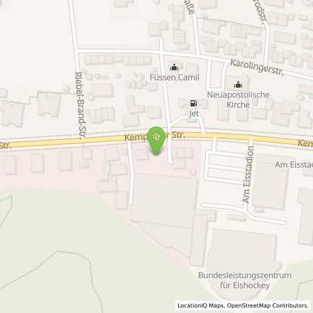 Standortübersicht der Tankstelle JET FUESSEN KEMPTENER STR. 34 in 87629 FUESSEN
