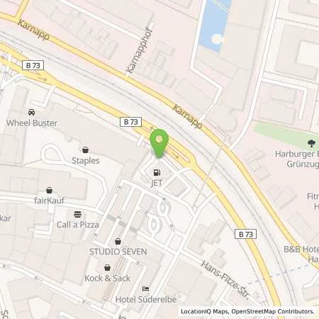 Standortübersicht der Tankstelle JET HAMBURG GROSSER SCHIPPSEE 37 in 21073 HAMBURG