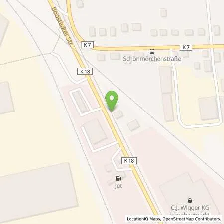 Standortübersicht der Tankstelle JET NEUMUENSTER BOOSTEDTER STR. 284 in 24539 NEUMUENSTER