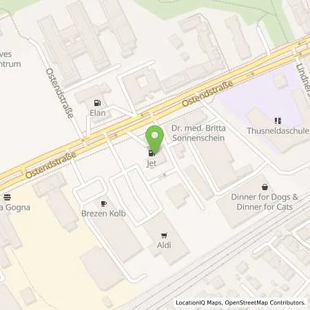 Standortübersicht der Tankstelle JET NUERNBERG OSTENDSTR. 148 in 90482 NUERNBERG