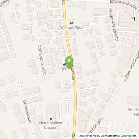 Standortübersicht der Tankstelle JET STRAUBING LANDSHUTER STR. 82 in 94315 STRAUBING
