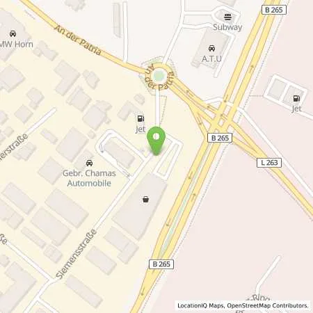 Standortübersicht der Tankstelle JET ERFTSTADT SIEMENSSTR. 39 in 50374 ERFTSTADT