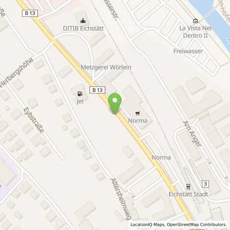 Standortübersicht der Tankstelle JET EICHSTAETT WEISSENBURGER STR. 23 in 85072 EICHSTAETT