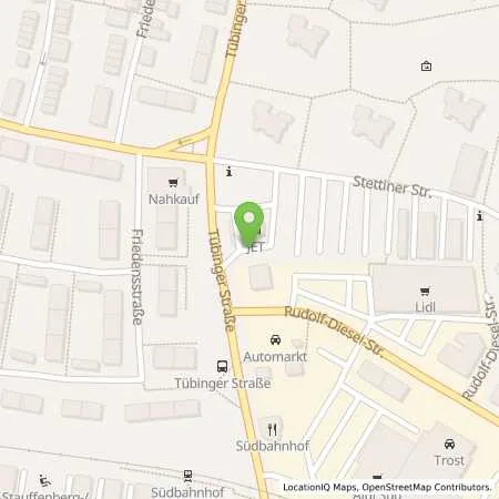 Standortübersicht der Tankstelle JET BOEBLINGEN TUEBINGER STR. 61 in 71032 BOEBLINGEN