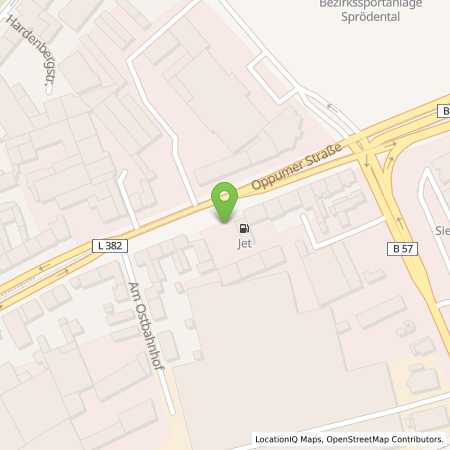 Standortübersicht der Benzin-Super-Diesel Tankstelle: JET KREFELD OPPUMER STR. 115-12 in 47799, KREFELD