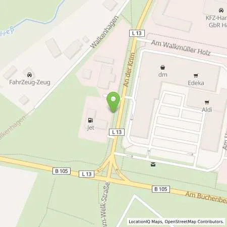 Standortübersicht der Tankstelle JET BAD DOBERAN AN DER KRIM 1 in 18209 BAD DOBERAN