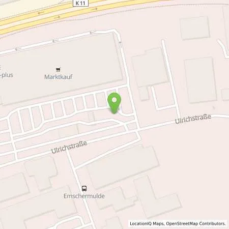 Standortübersicht der Tankstelle Supermarkt-Tankstelle GELSENKIRCHEN ULRICHSTR. 10 in 45891 GELSENKIRCHEN