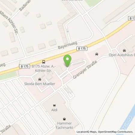 Standortübersicht der Tankstelle Supermarkt-Tankstelle GLAUCHAU GRENAYER STR. 2 A in 08371 GLAUCHAU