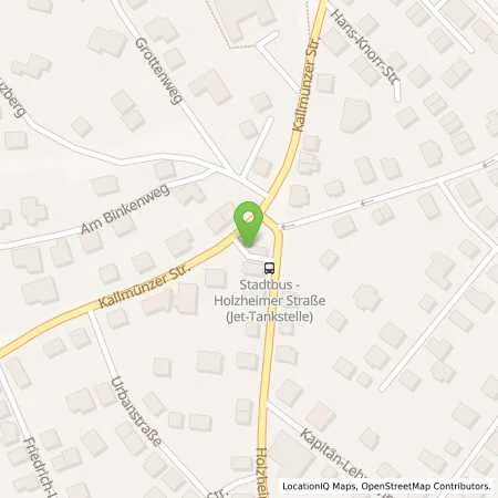 Standortübersicht der Tankstelle JET BURGLENGENFELD HOLZHEIMER STR. 2 in 93133 BURGLENGENFELD