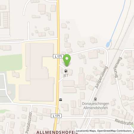 Standortübersicht der Benzin-Super-Diesel Tankstelle: JET DONAUESCHINGEN FRIEDRICH-EBERT-STR. 51 in 78166, DONAUESCHINGEN