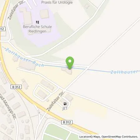 Standortübersicht der Tankstelle JET RIEDLINGEN ZWIEFALTER STR 30 in 88499 RIEDLINGEN