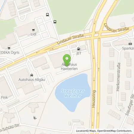 Standortübersicht der Tankstelle JET KEMPTEN LINDAUER STR. 107 in 87435 KEMPTEN