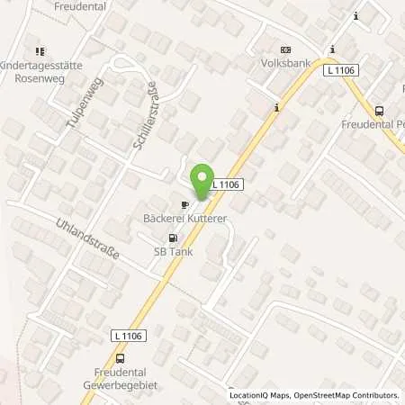 Standortübersicht der Tankstelle Sb Freudental Pforzheimer Straße 34 in 74392 Freudental