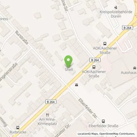 Standortübersicht der Tankstelle Shell Dueren Aachener Str. 44 in 52349 Dueren