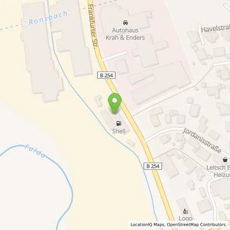Standortübersicht der Tankstelle Shell Fulda Frankfurter Str. 124 in 36043 Fulda