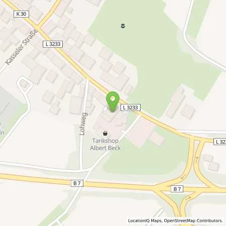 Standortübersicht der Tankstelle Albert Beck GmbH in 34379 Calden