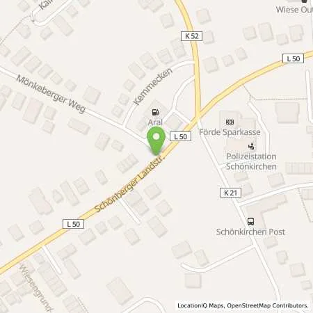 Standortübersicht der Tankstelle Aral Tankstelle in 24232 Schönkirchen
