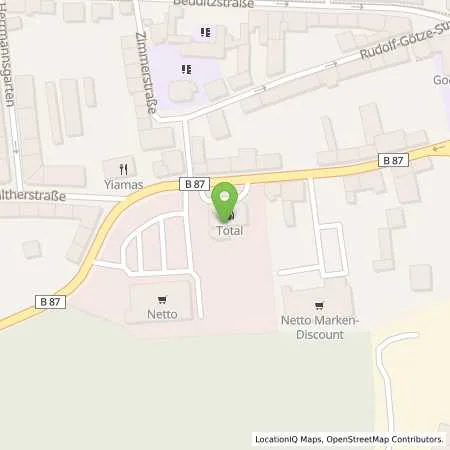 Standortübersicht der Tankstelle TotalEnergies Weissenfels in 06667 Weissenfels