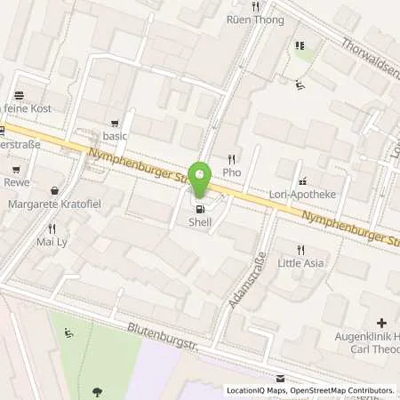 Standortübersicht der Tankstelle Shell Muenchen Nymphenburger Str. 57-59 in 80335 Muenchen