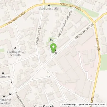 Standortübersicht der Tankstelle bft Grefrath in 47929