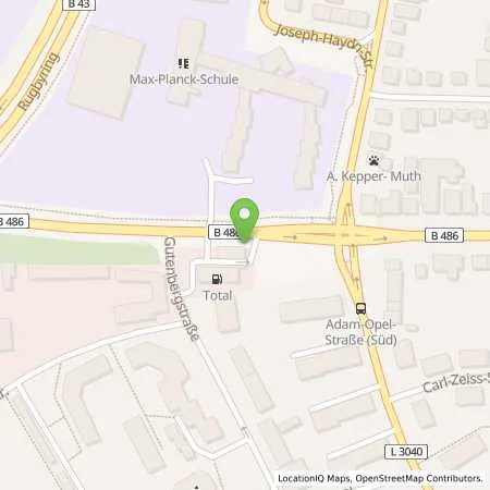 Standortübersicht der Tankstelle T Ruesselsheim in 65428 Ruesselsheim