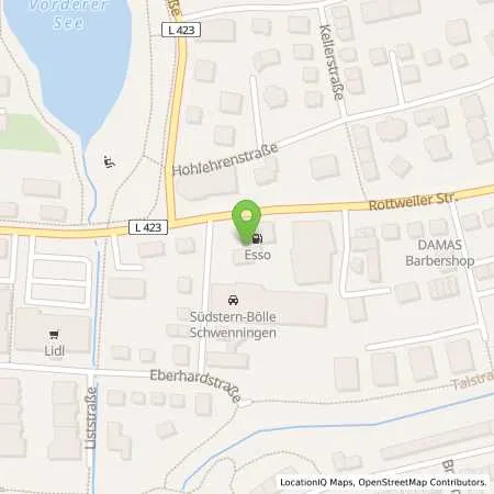 Standortübersicht der Tankstelle Esso Tankstelle in 78056 VILLINGEN-SCHWENNINGEN