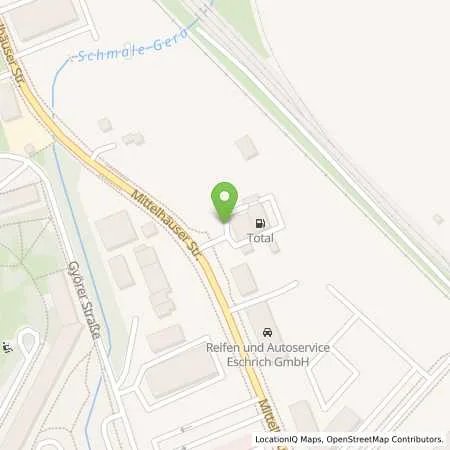 Standortübersicht der Tankstelle TotalEnergies Erfurt in 99089 Erfurt