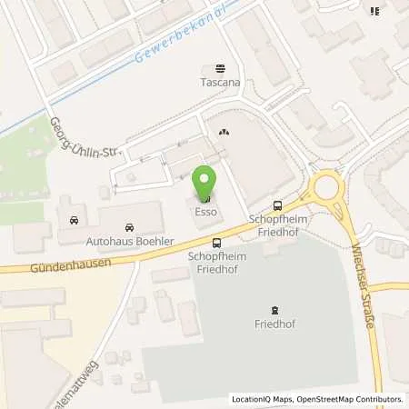 Standortübersicht der Tankstelle Esso Tankstelle in 79650 SCHOPFHEIM